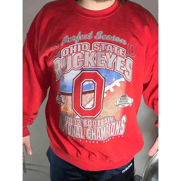 Vinatge Y2k Osu Buckeyes Pullover Sweater  Mens Size XL - Picture 1 of 3